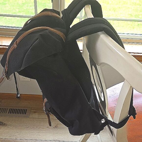 Herschel Little America Laptop Backpack, Black/Tan Synthetic Leather Classic 25 - Picture 11 of 16